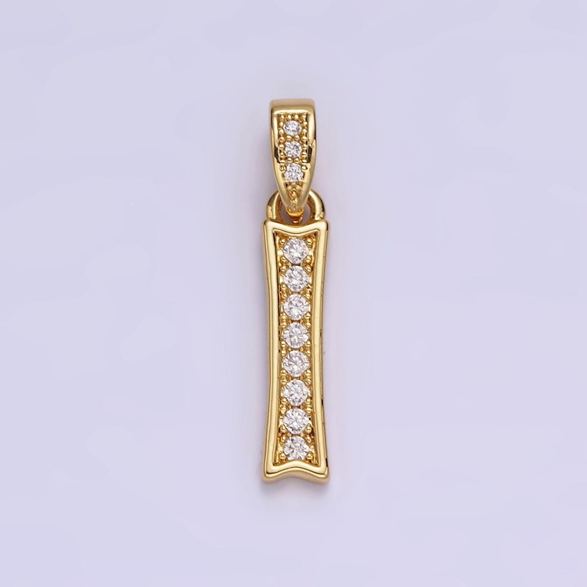 14K Gold Filled 0-9 Edged Number Clear Micro Paved CZ Pendant | N1223 - N1232 - DLUXCA