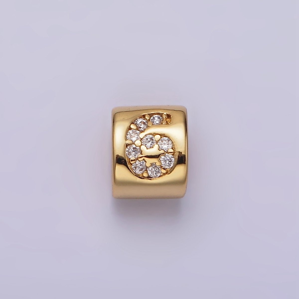 14K Gold Filled 0-9 Number Clear Micro Paved CZ Slider Bead Spacer | B-802 - B-811 - DLUXCA