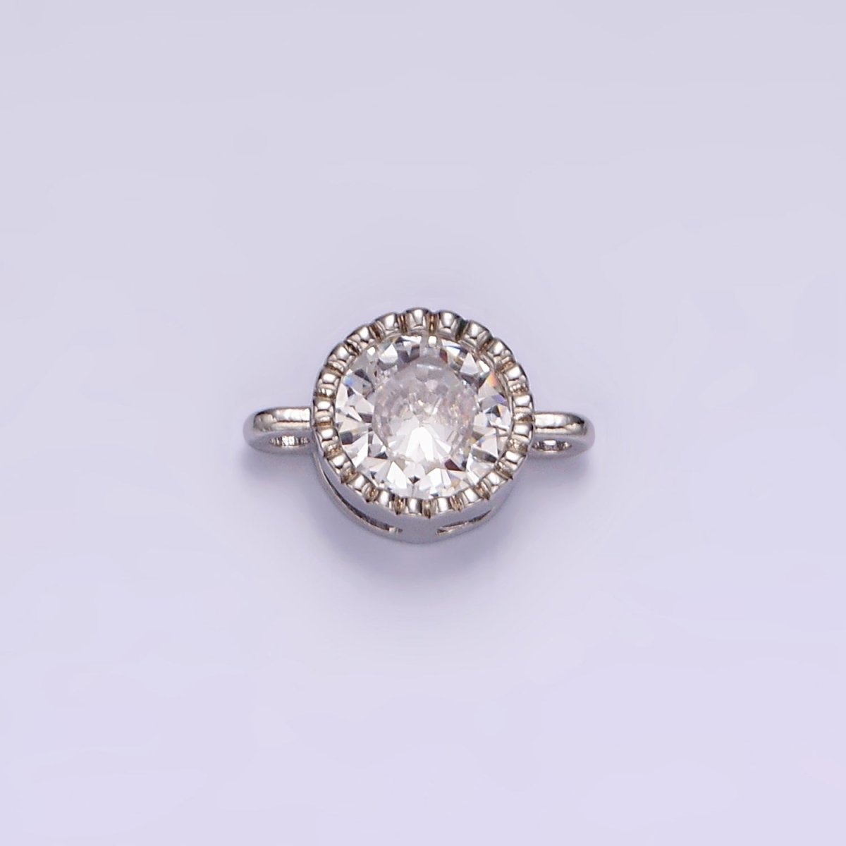 14K Gold Filled 10mm Clear CZ Round Connector in Gold & Silver | G898 G899 - DLUXCA