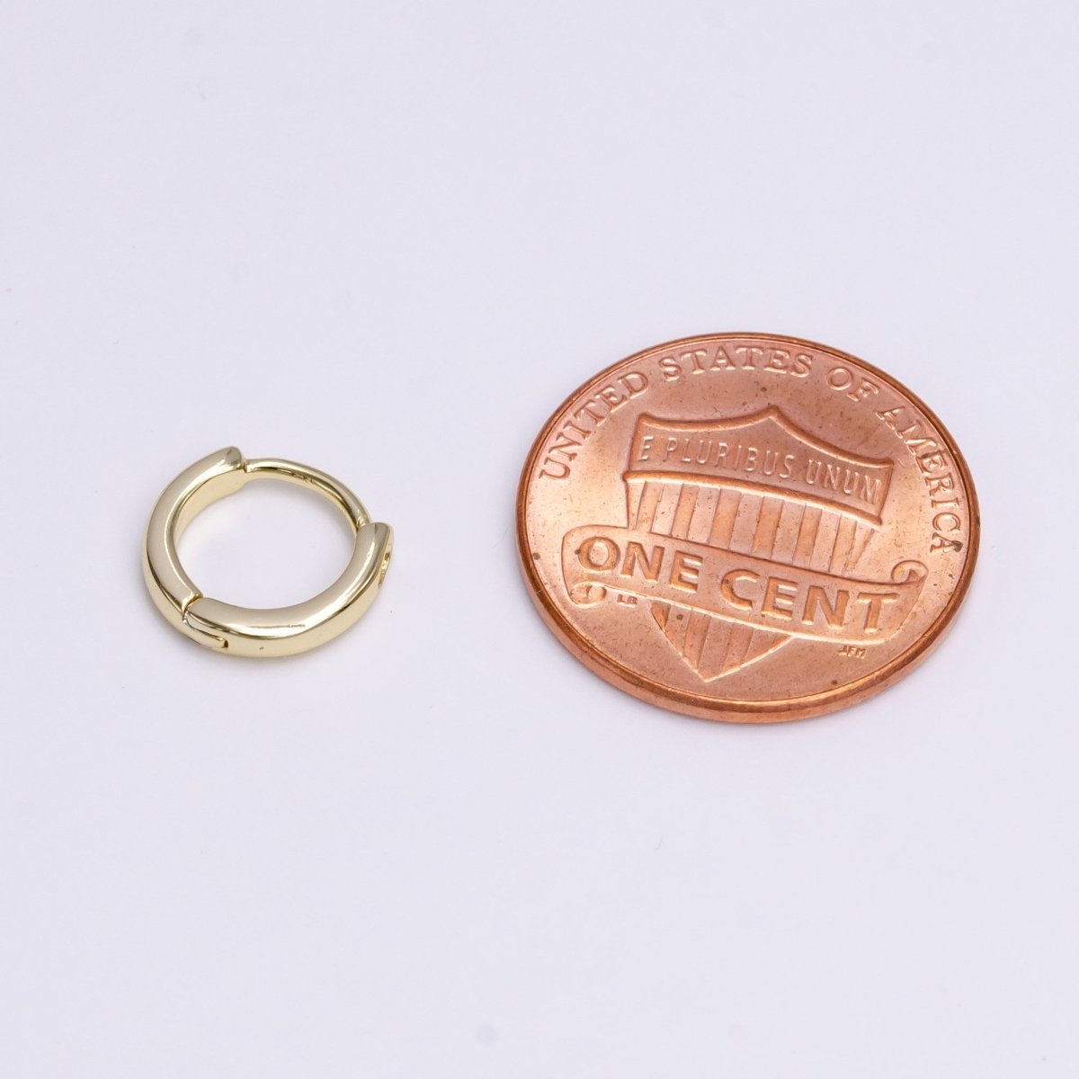 14K Gold Filled 10mm Mini Flat Minimalist Cartilage Huggie Earrings | Y-930 - DLUXCA