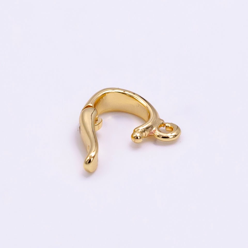 14K Gold Filled 10mm Mini Snap Latch Bail Minimalist Findings | Z698 - DLUXCA