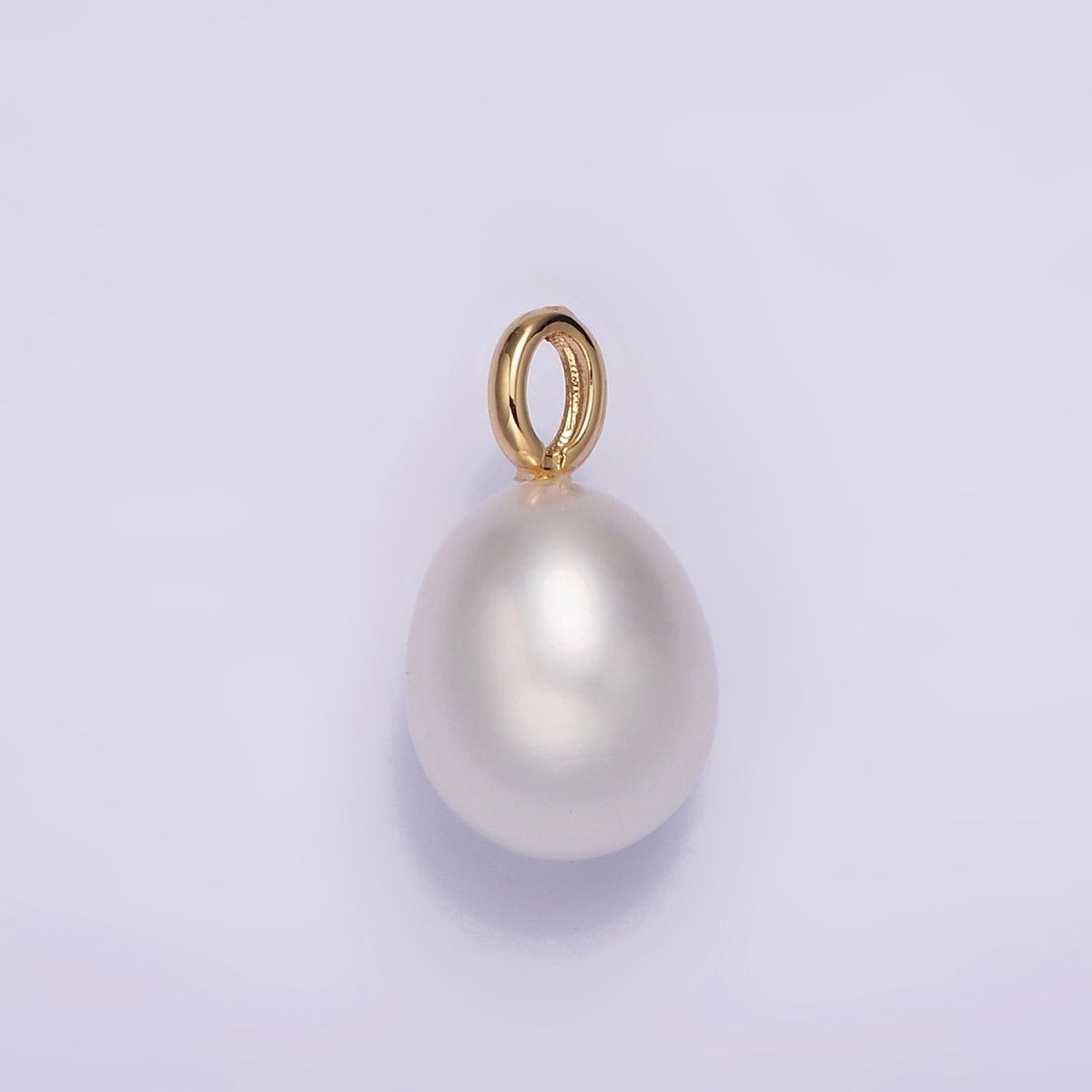 14K Gold Filled 10mm Minimalist Freshwater Pearl Button Triple, Single Bail Pendant | P1613 P1614 - DLUXCA