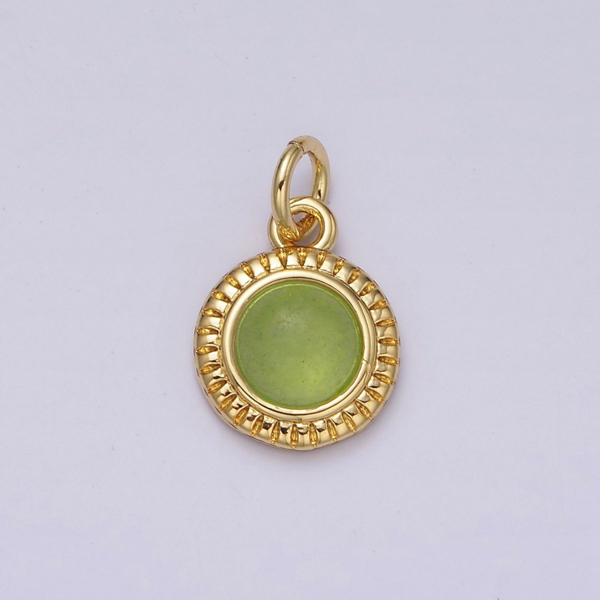 14K Gold Filled 10mm Round Natural Gemstone Lined Connector | AC1517 - AC1528 - DLUXCA