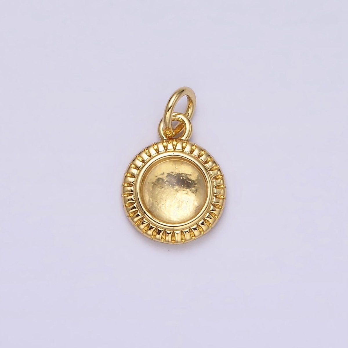 14K Gold Filled 10mm Round Natural Gemstone Lined Connector | AC1517 - AC1528 - DLUXCA