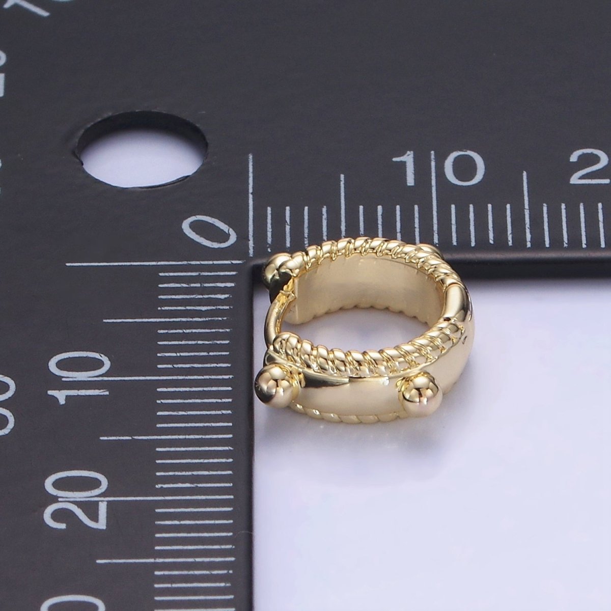 14K Gold Filled 11mm Bubble Bead Croissant Cartilage Huggie Earrings in Gold & Silver | AB1325 - DLUXCA