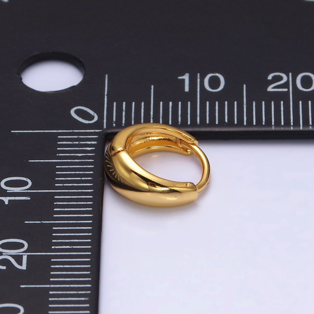 14K Gold Filled 11mm Mini Round Dome Cartilage Huggie Earrings | AD1372 - DLUXCA