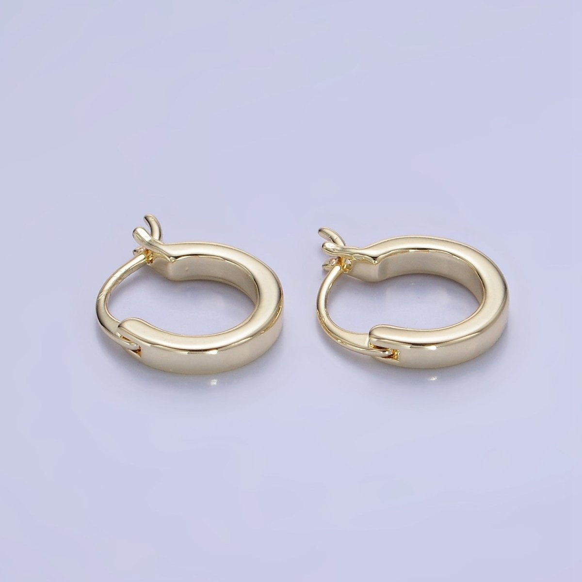14K Gold Filled 12mm Cartilage Latch Hoop Earrings in Gold & Silver | AB1358 AB1359 - DLUXCA