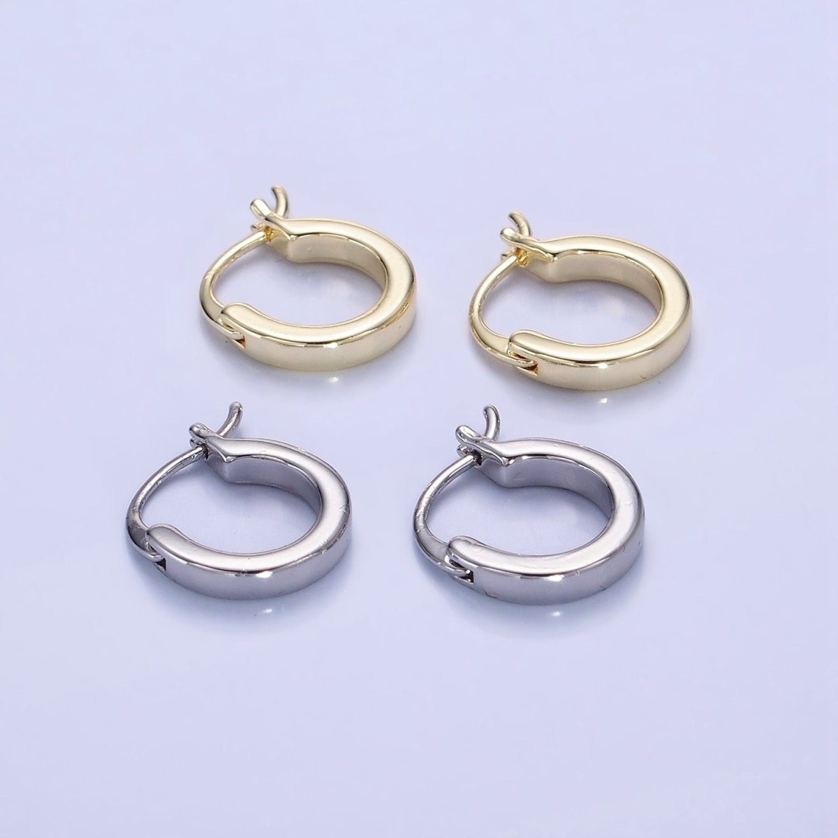 14K Gold Filled 12mm Cartilage Latch Hoop Earrings in Gold & Silver | AB1358 AB1359 - DLUXCA