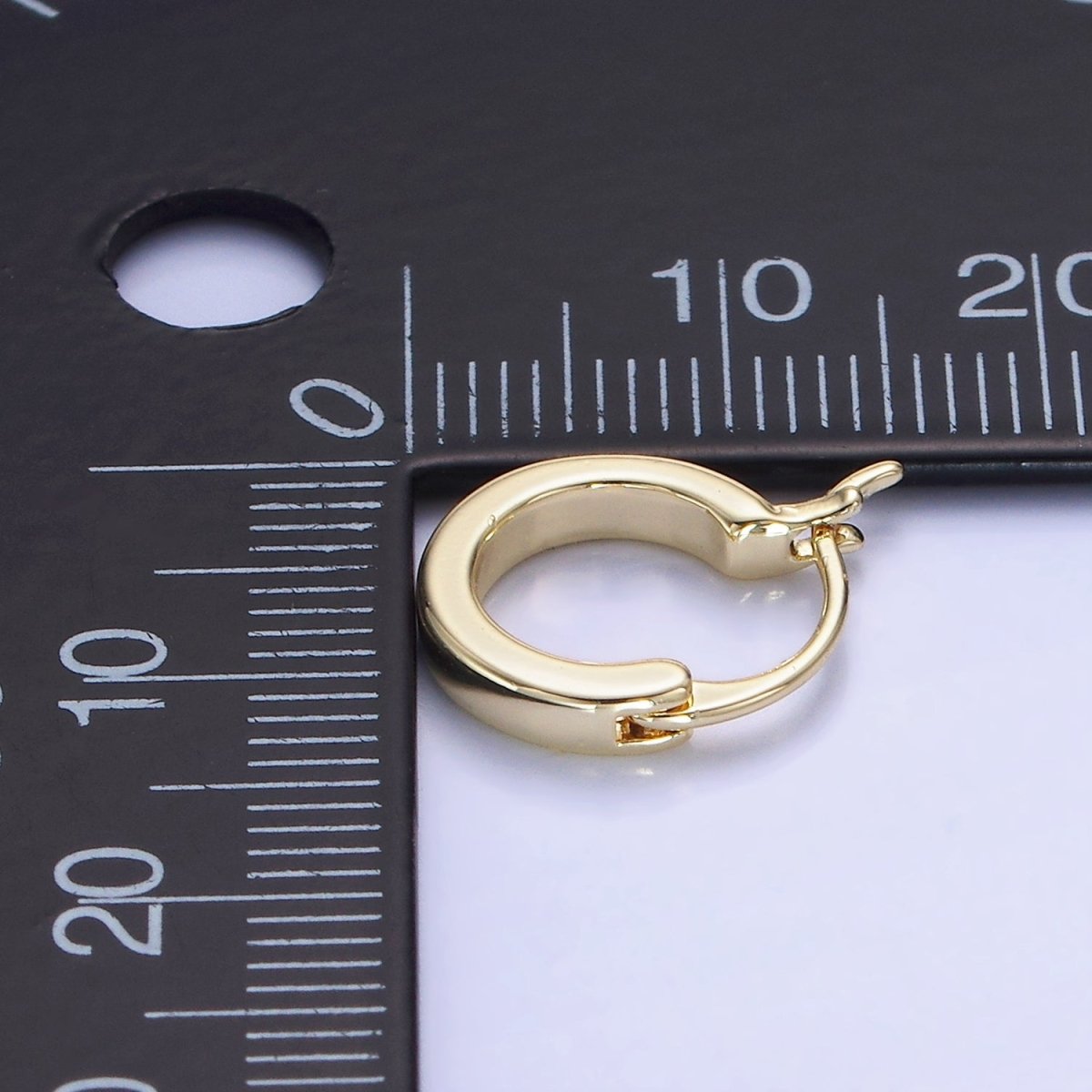 14K Gold Filled 12mm Cartilage Latch Hoop Earrings in Gold & Silver | AB1358 AB1359 - DLUXCA