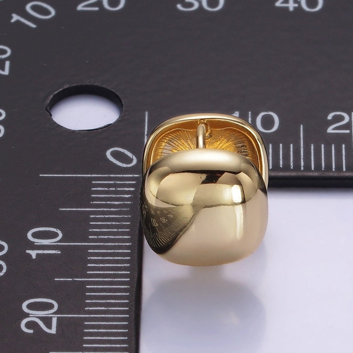 14K Gold Filled 12mm Chubby Square Minimalist Cartilage Huggie Earrings | AE410 - DLUXCA