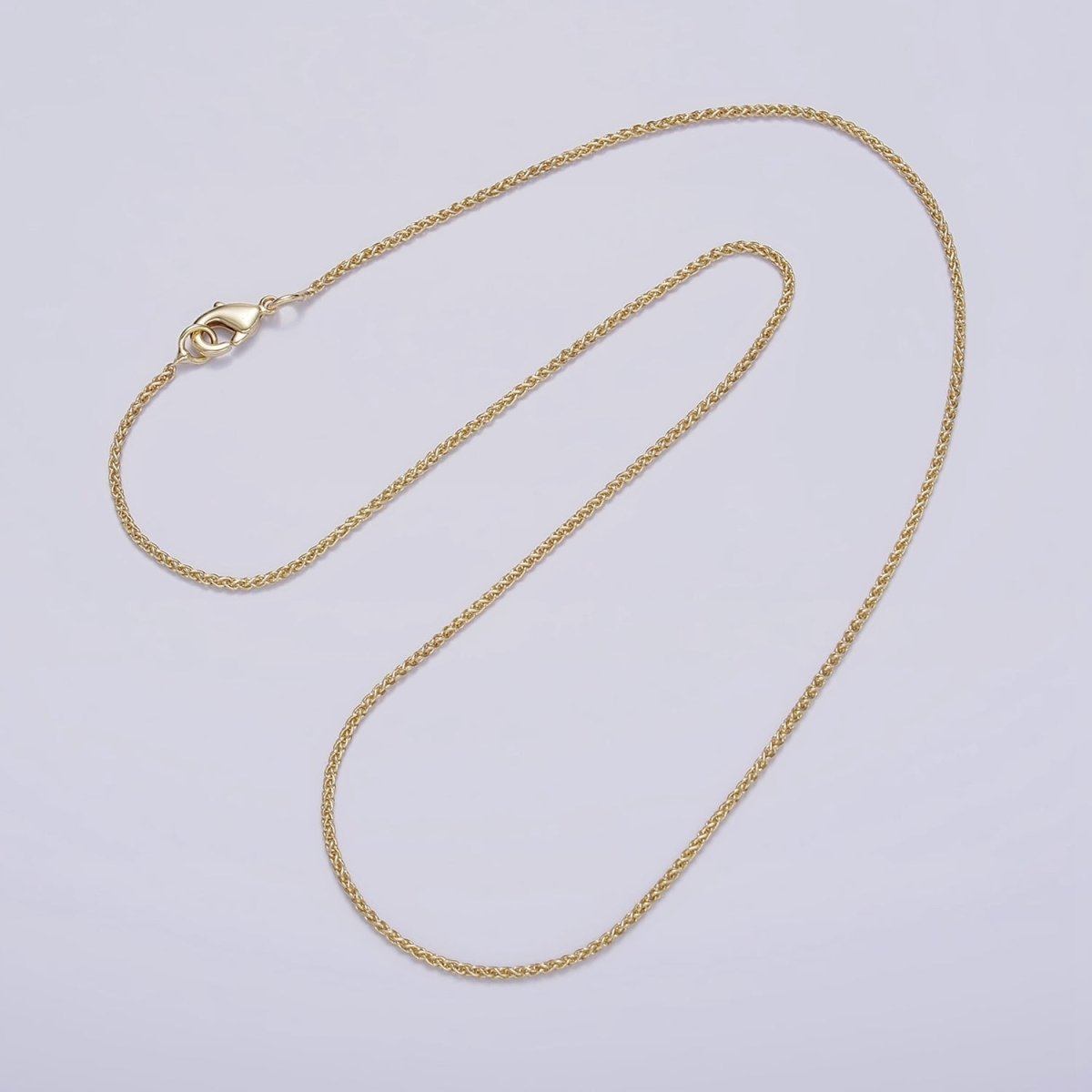 14K Gold Filled 1.2mm Dainty Foxtail Espiga Wheat 16 Inch Choker Chain Necklace | WA-2162 - DLUXCA