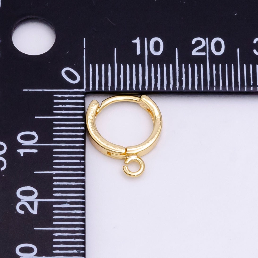 14K Gold Filled 12mm Open Loop Huggie Earrings Finding Supply | Z387 - DLUXCA