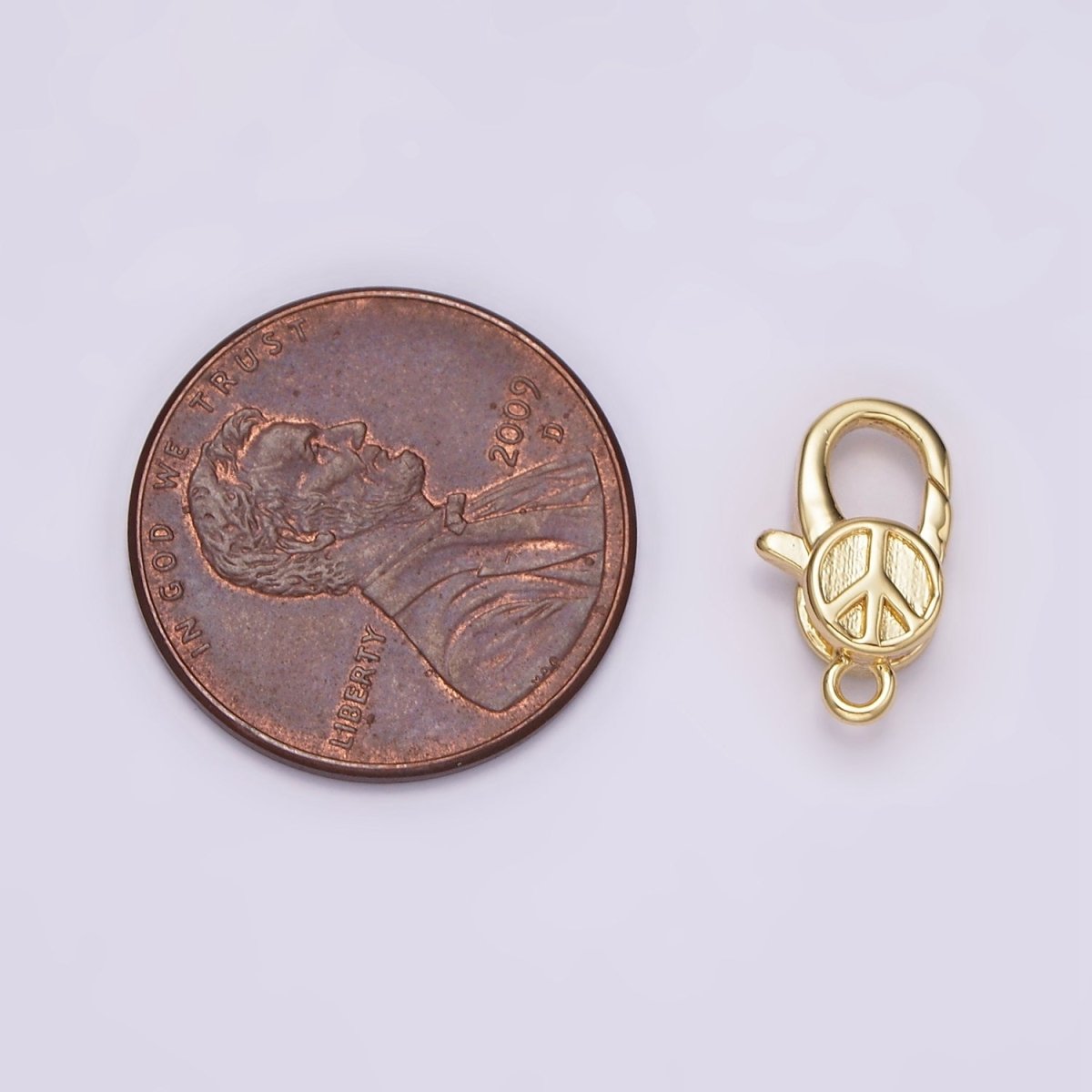 14K Gold Filled 12mm Peace Lobster Claw Clasps Closure Jewelry Finding Supply | Z648 - DLUXCA