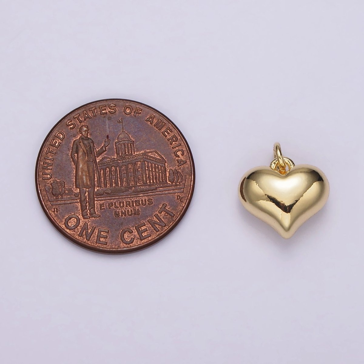 14K Gold Filled 12mm Puffed Minimalist Heart Charm | AG440 - DLUXCA