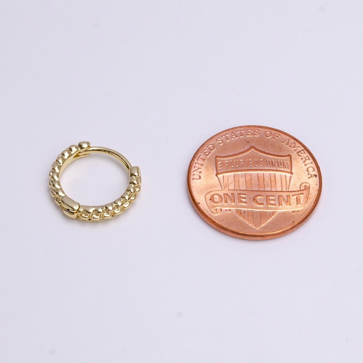 14K Gold Filled 13mm Bubble Ball Cartilage Huggie Earrings | AE577 - DLUXCA