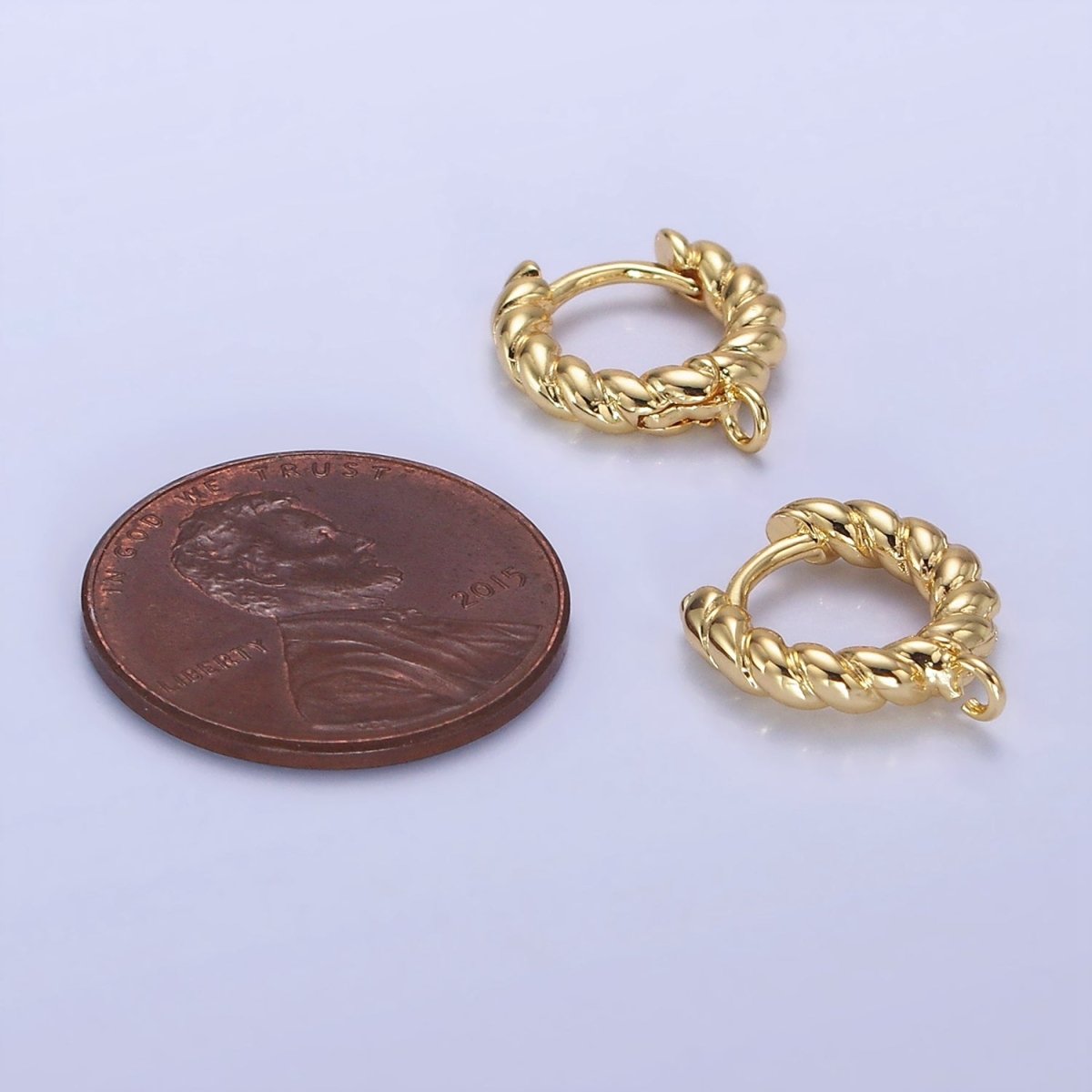 14K Gold Filled 13mm Croissant Cartilage Huggie Drop Earrings Findings | AB1261 - DLUXCA