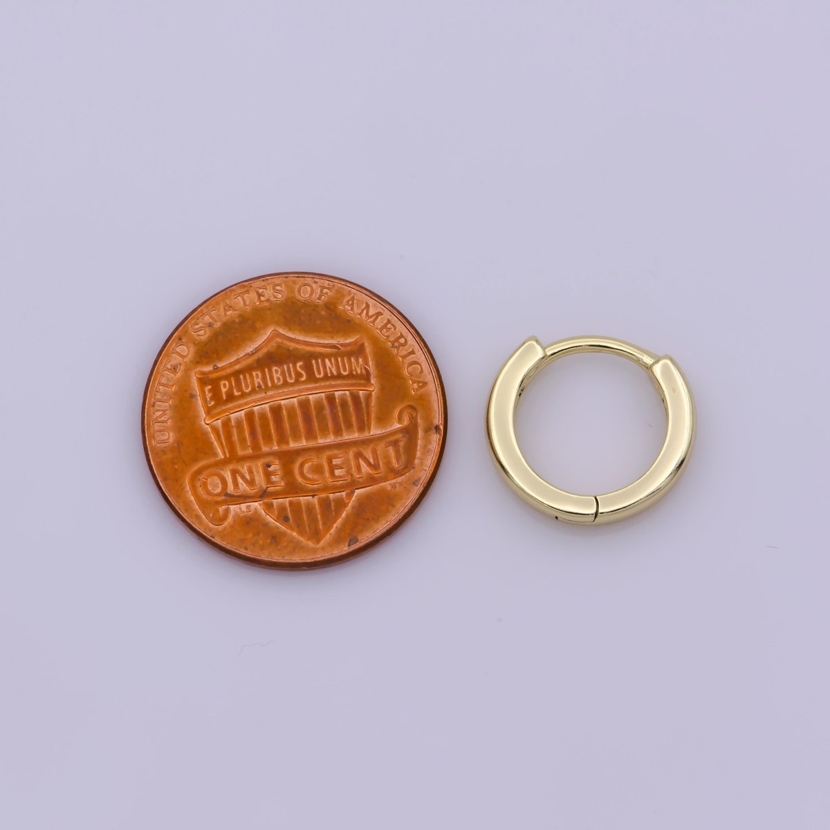 14K Gold Filled 13mm Huggie Hoop Earrings | Leo-570 - DLUXCA