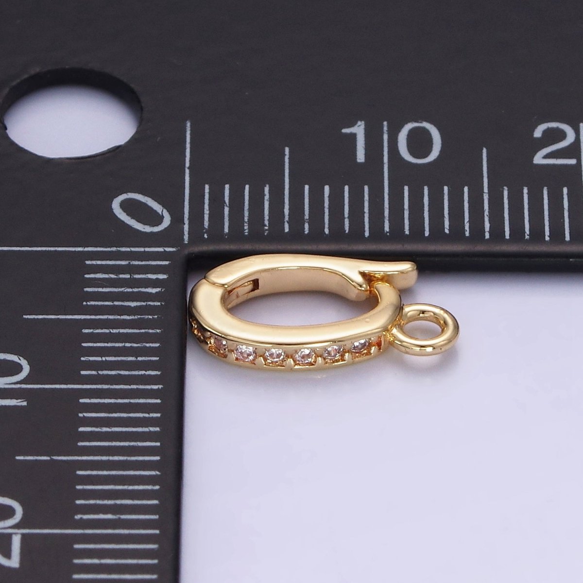 14K Gold Filled 13mm Micro Paved CZ Snap Latch Bail Findings | Z695 - DLUXCA