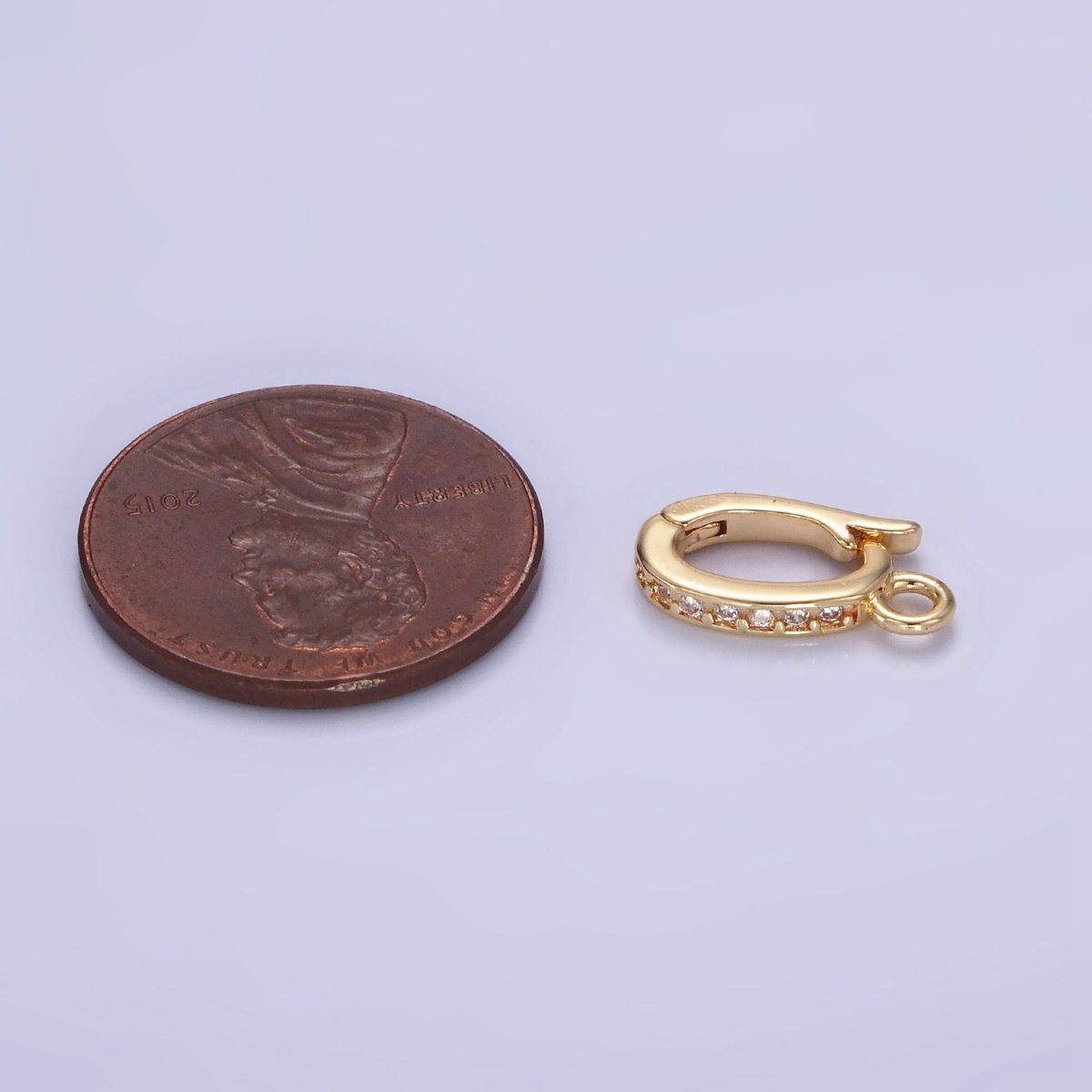 14K Gold Filled 13mm Micro Paved CZ Snap Latch Bail Findings | Z695 - DLUXCA