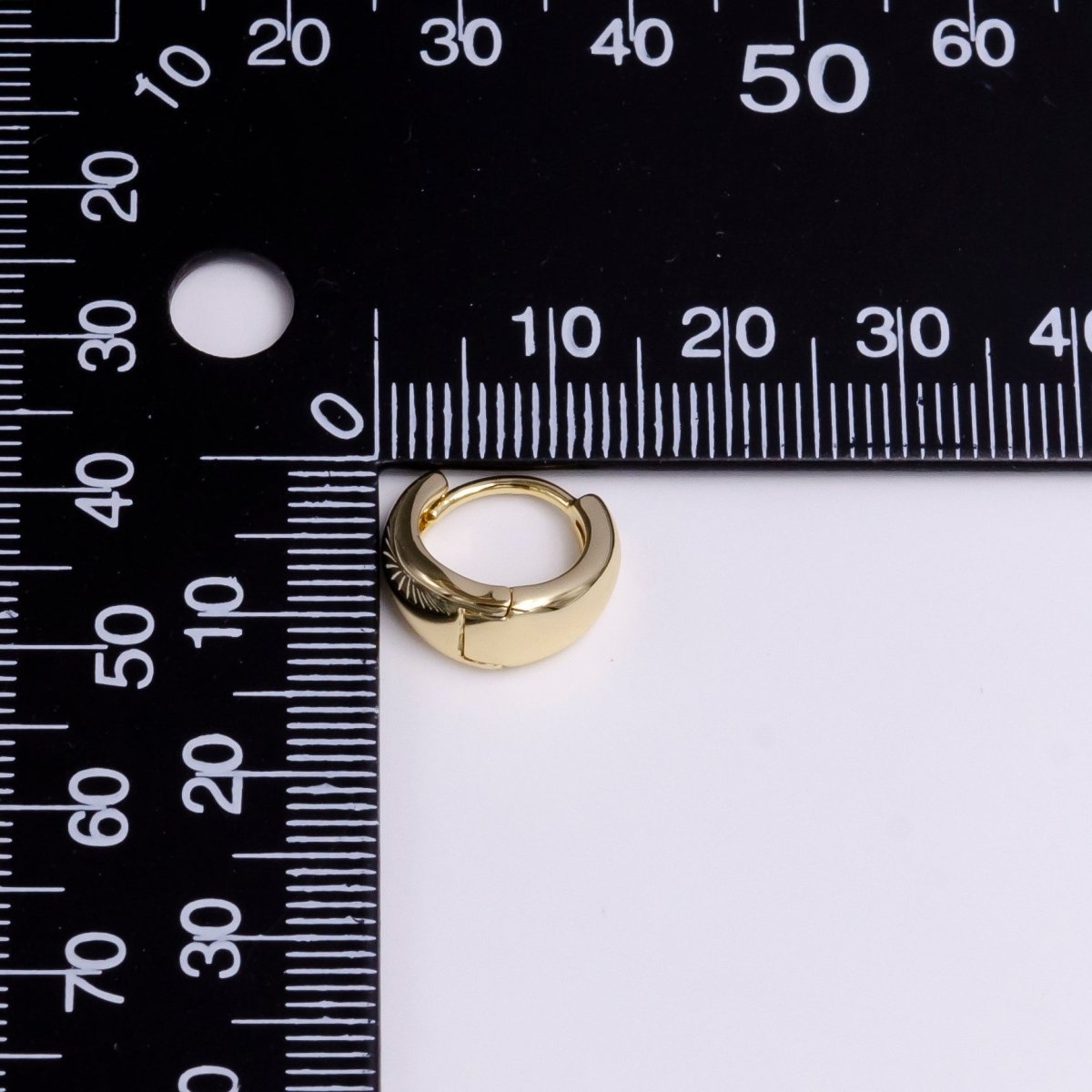 14K Gold Filled 13mm Minimalist Dome Huggie Earrings | AE578 - DLUXCA