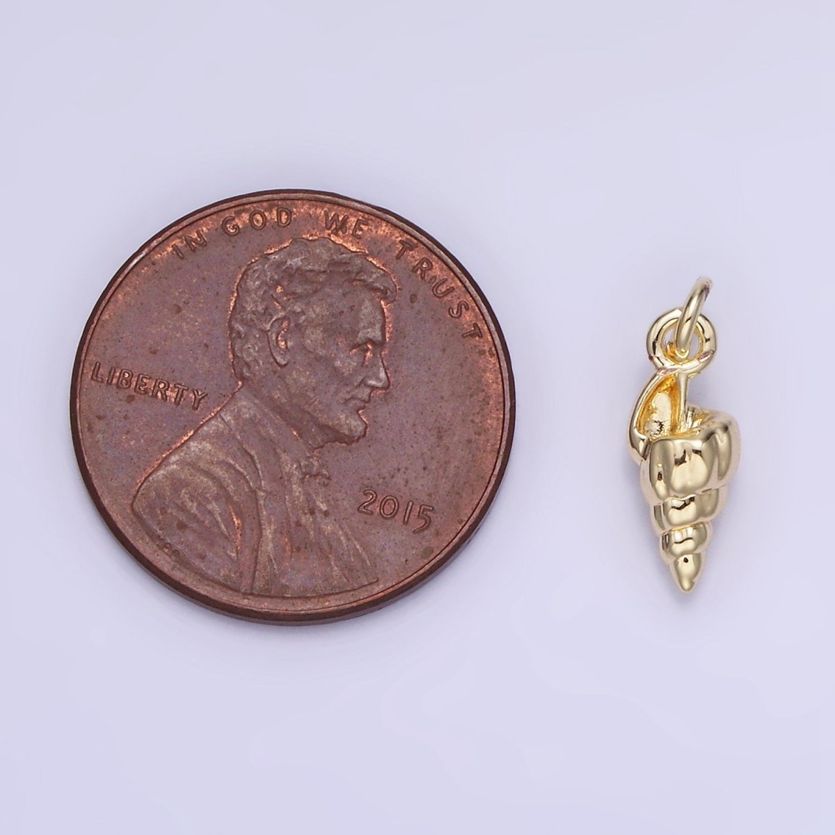 14K Gold Filled 14mm Clam Sea Shell Puffed Minimalist Mini Charm | AG725 - DLUXCA