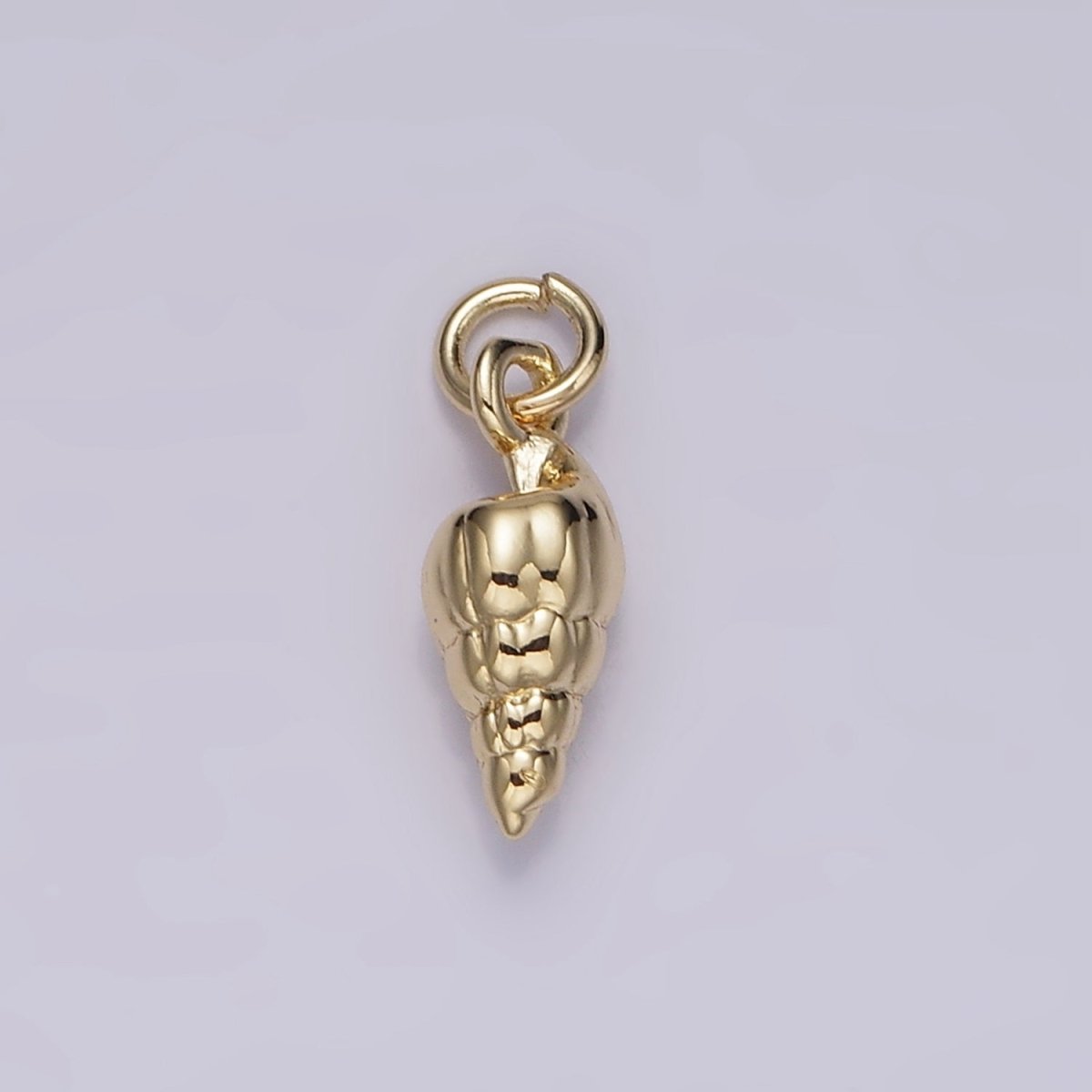 14K Gold Filled 14mm Ocean Sea Shell Puffed Minimalist Mini Charm | AG439 - DLUXCA