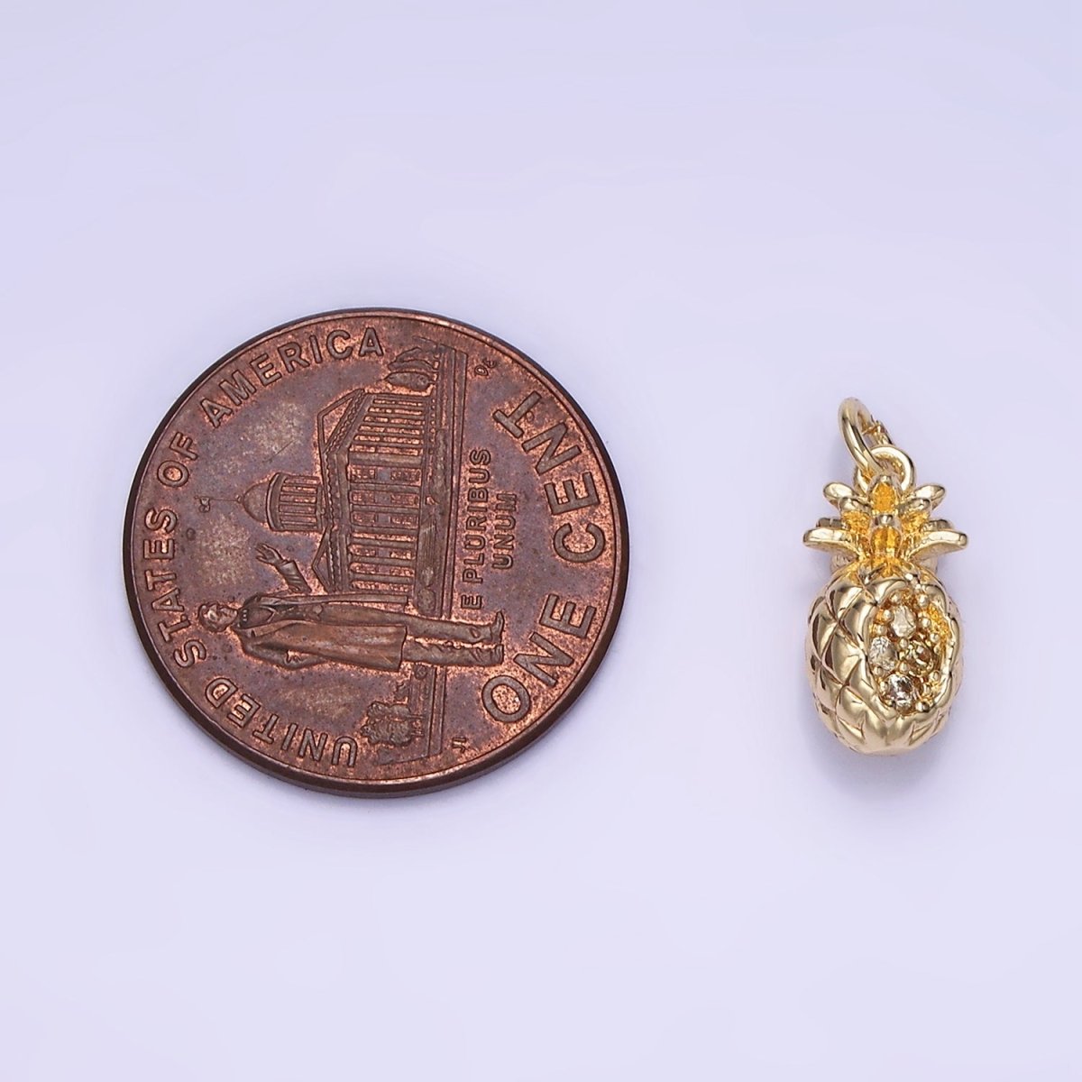 14K Gold Filled 14mm Yellow Pineapple Charm | AG-656 - DLUXCA