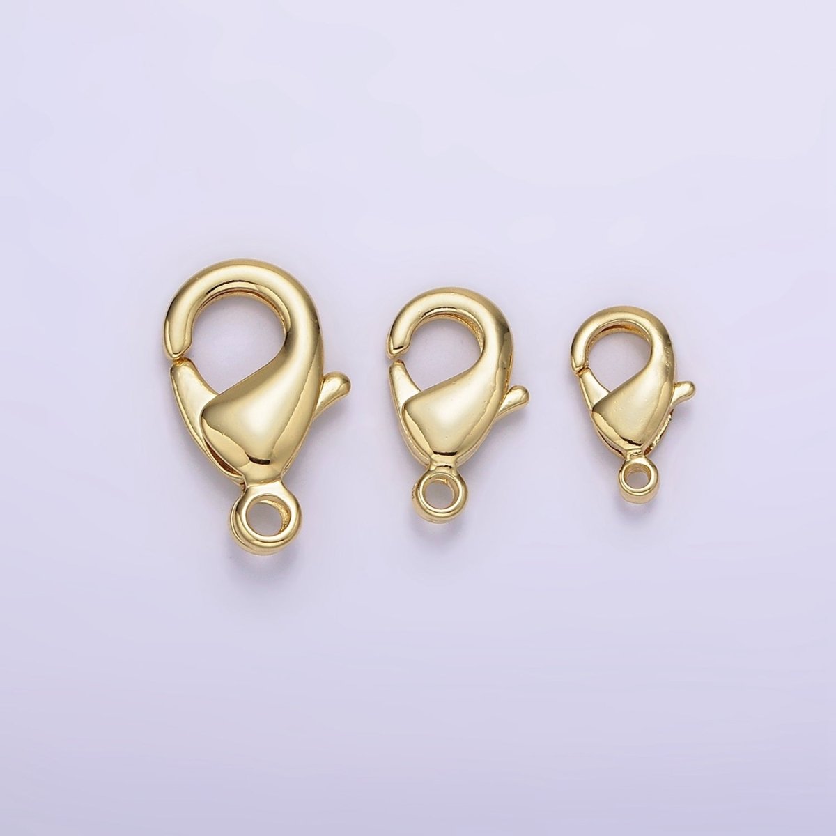 14K Gold Filled 15mm, 12mm, 10mm Lobster Claw Clasps Closure Findings Supply | Z-533 - Z-535 - DLUXCA
