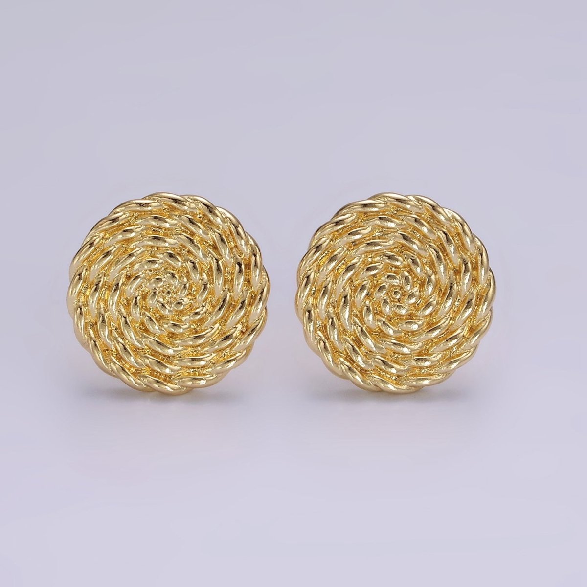 14K Gold Filled 15mm Croissant Circle Round Minimalist Stud Earrings in Gold & Silver | V481 V482 - DLUXCA