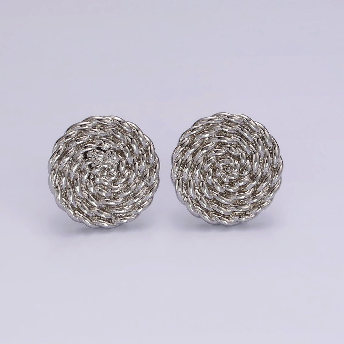 14K Gold Filled 15mm Croissant Circle Round Minimalist Stud Earrings in Gold & Silver | V481 V482 - DLUXCA