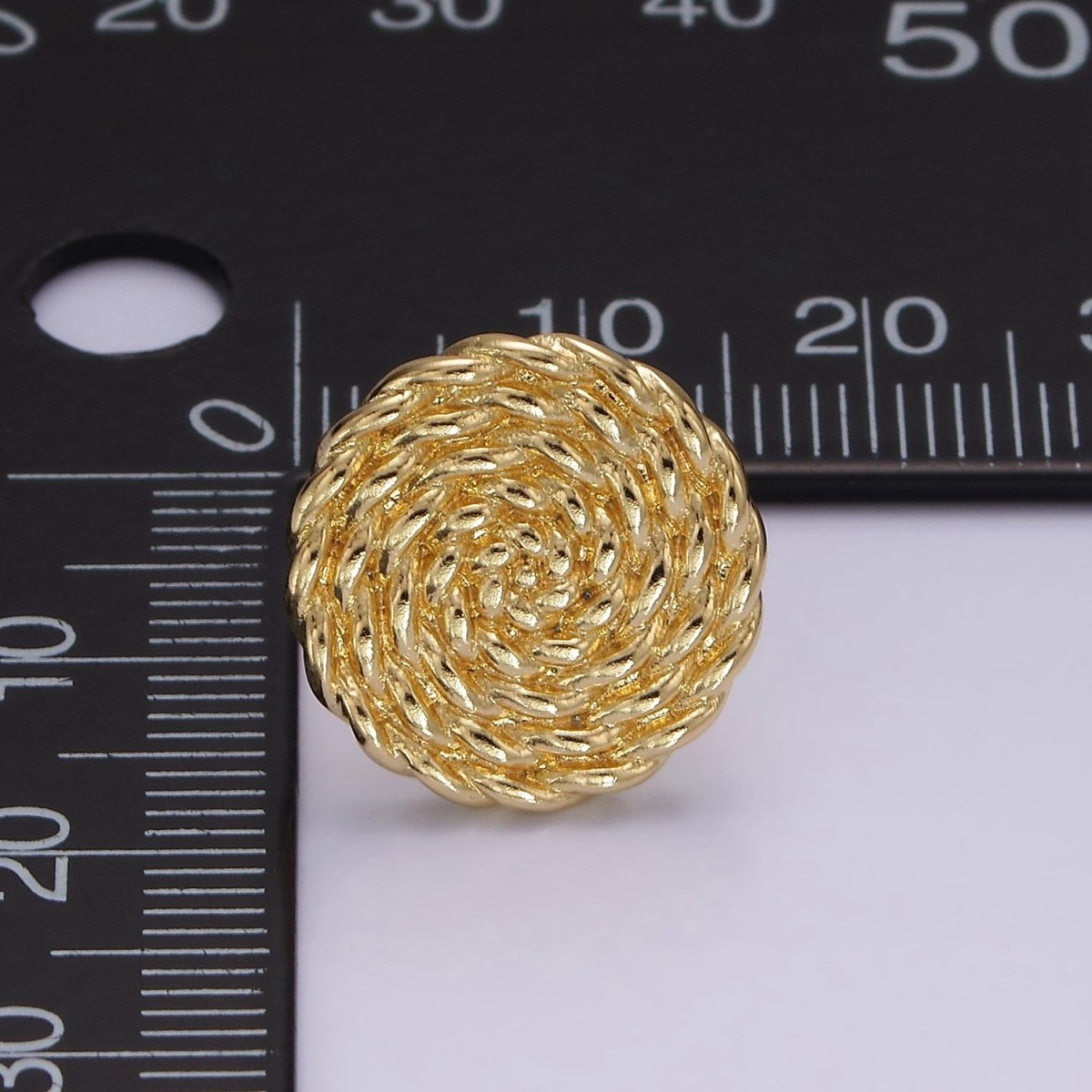 14K Gold Filled 15mm Croissant Circle Round Minimalist Stud Earrings in Gold & Silver | V481 V482 - DLUXCA