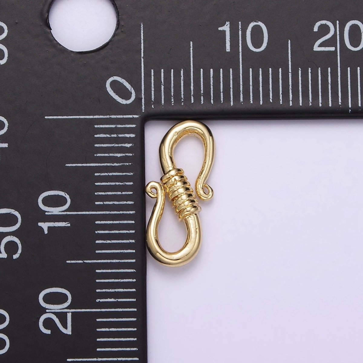 14K Gold Filled 15mm Curved Tied S-Hook Clasps Closure Jewelry Supply Findings | Z654 - DLUXCA