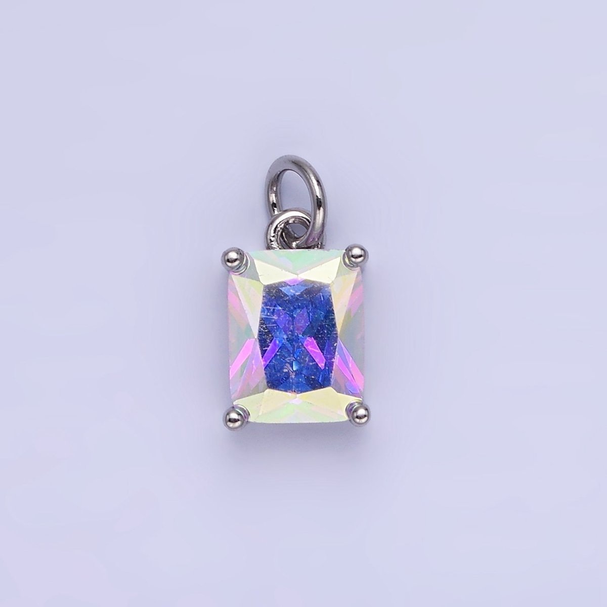 14K Gold Filled 15mm CZ Cubic Zirconia Baguette Charm in Gold & Silver | W607 - W622 - DLUXCA