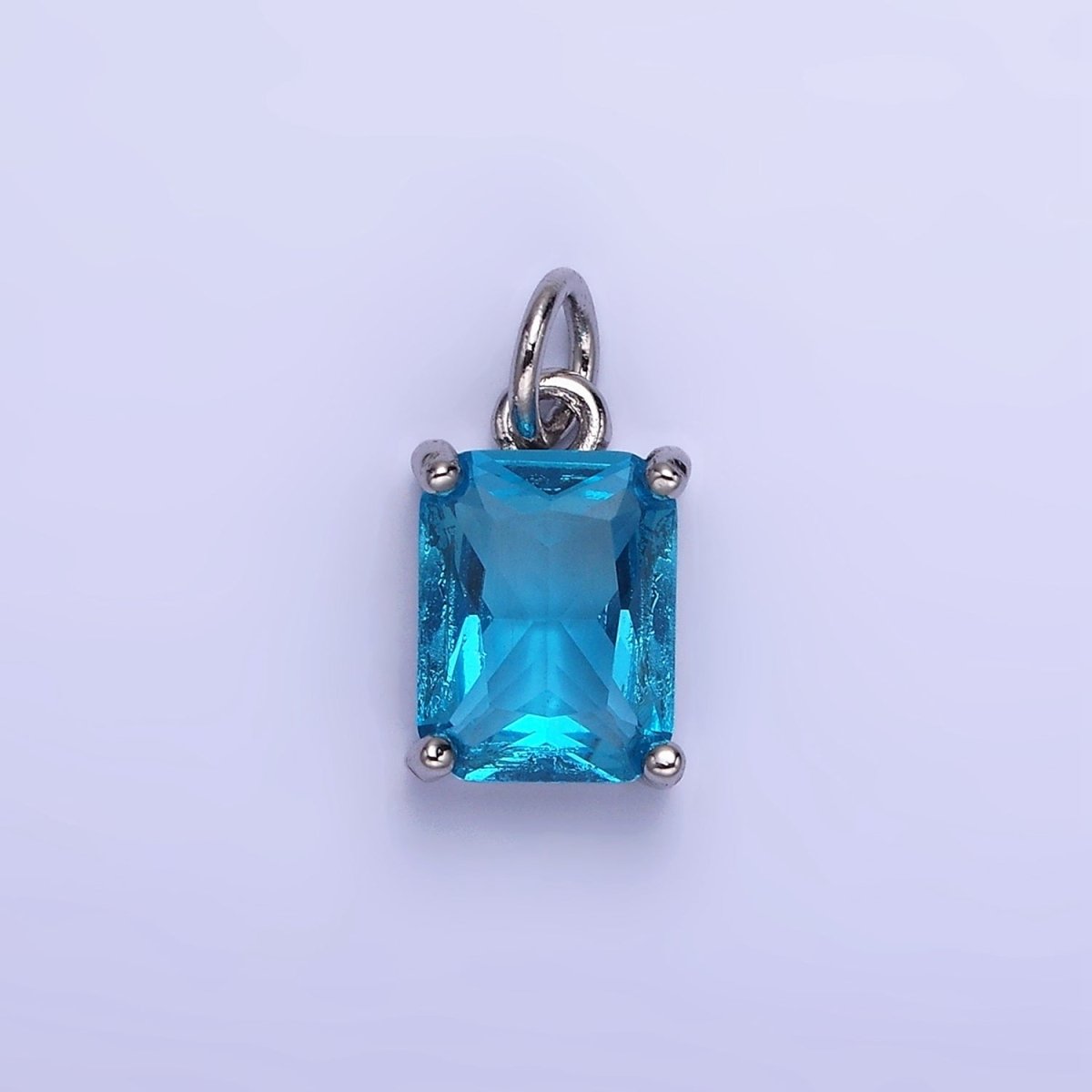 14K Gold Filled 15mm CZ Cubic Zirconia Baguette Charm in Gold & Silver | W607 - W622 - DLUXCA