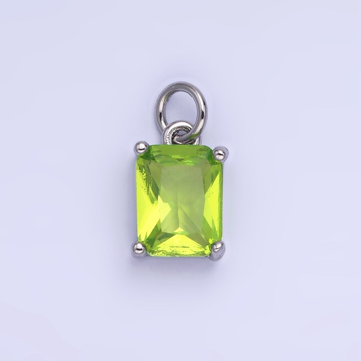 14K Gold Filled 15mm CZ Cubic Zirconia Baguette Charm in Gold & Silver | W607 - W622 - DLUXCA