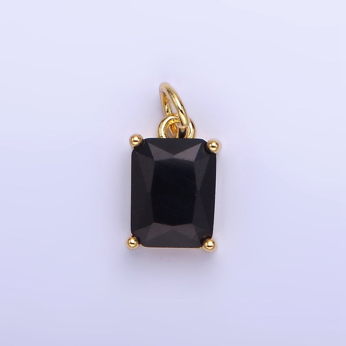 14K Gold Filled 15mm CZ Cubic Zirconia Baguette Charm in Gold & Silver | W607 - W622 - DLUXCA