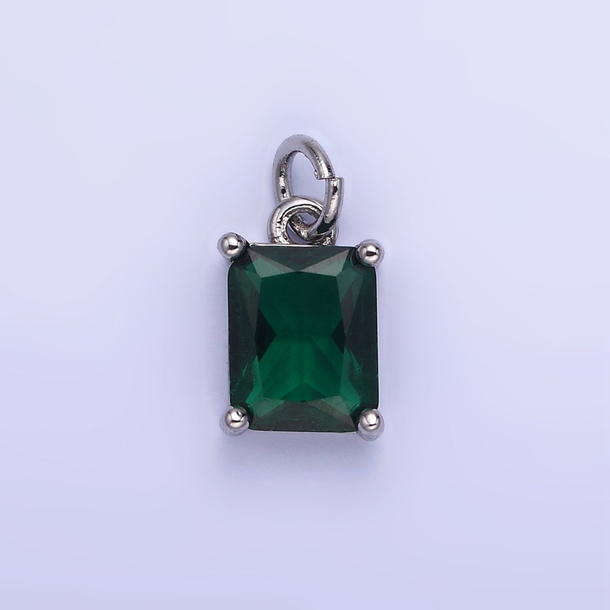 14K Gold Filled 15mm CZ Cubic Zirconia Baguette Charm in Gold & Silver | W607 - W622 - DLUXCA