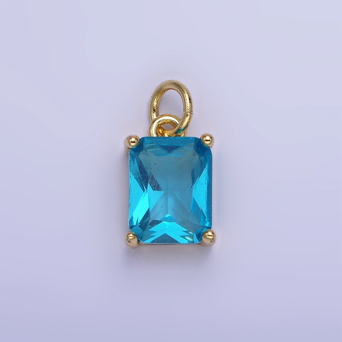 14K Gold Filled 15mm CZ Cubic Zirconia Baguette Charm in Gold & Silver | W607 - W622 - DLUXCA