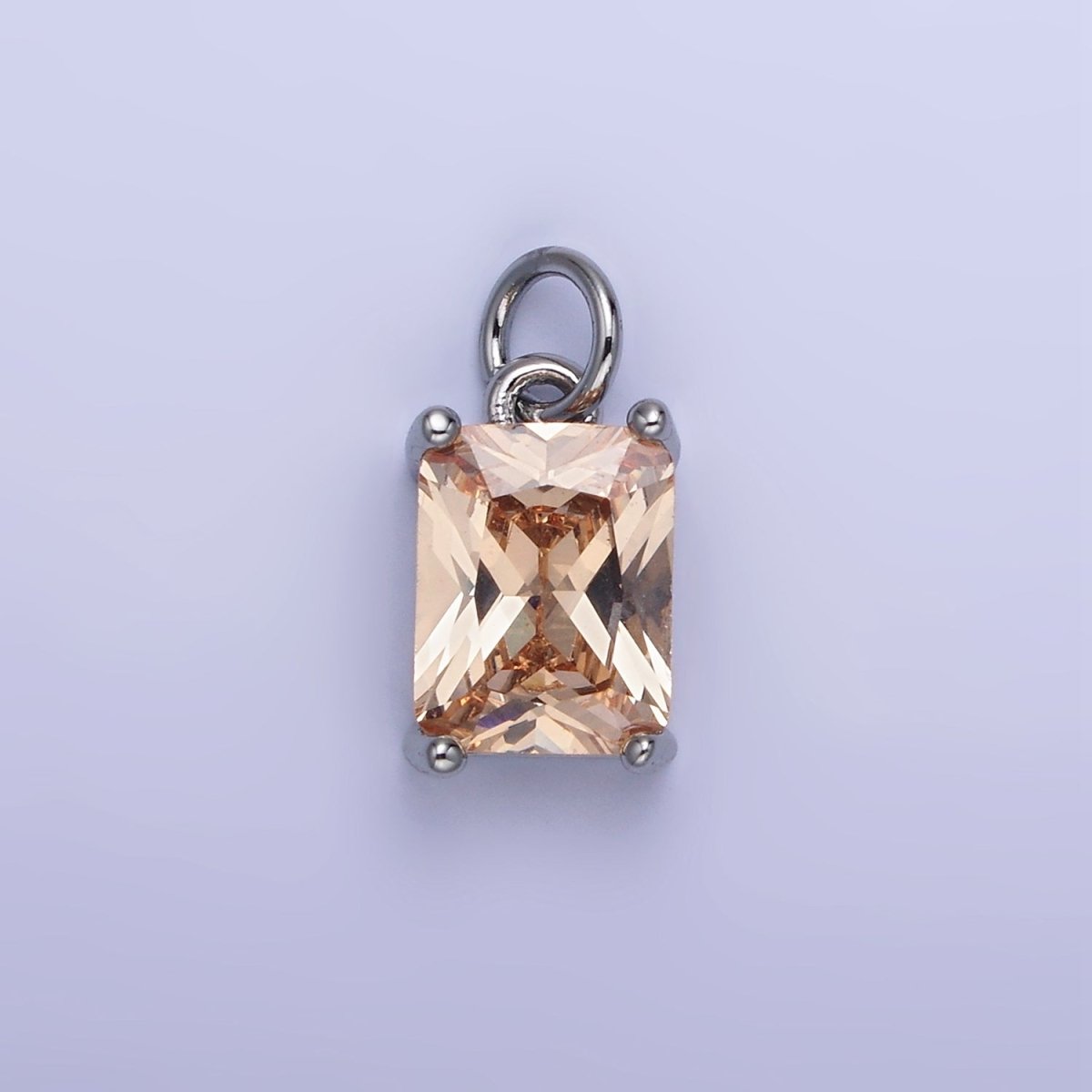 14K Gold Filled 15mm CZ Cubic Zirconia Baguette Charm in Gold & Silver | W607 - W622 - DLUXCA