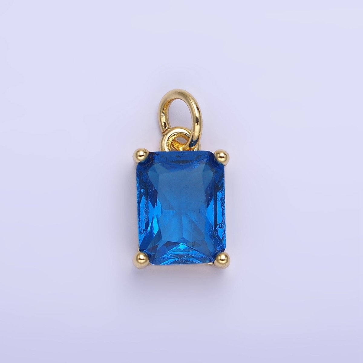 14K Gold Filled 15mm CZ Cubic Zirconia Baguette Charm in Gold & Silver | W607 - W622 - DLUXCA