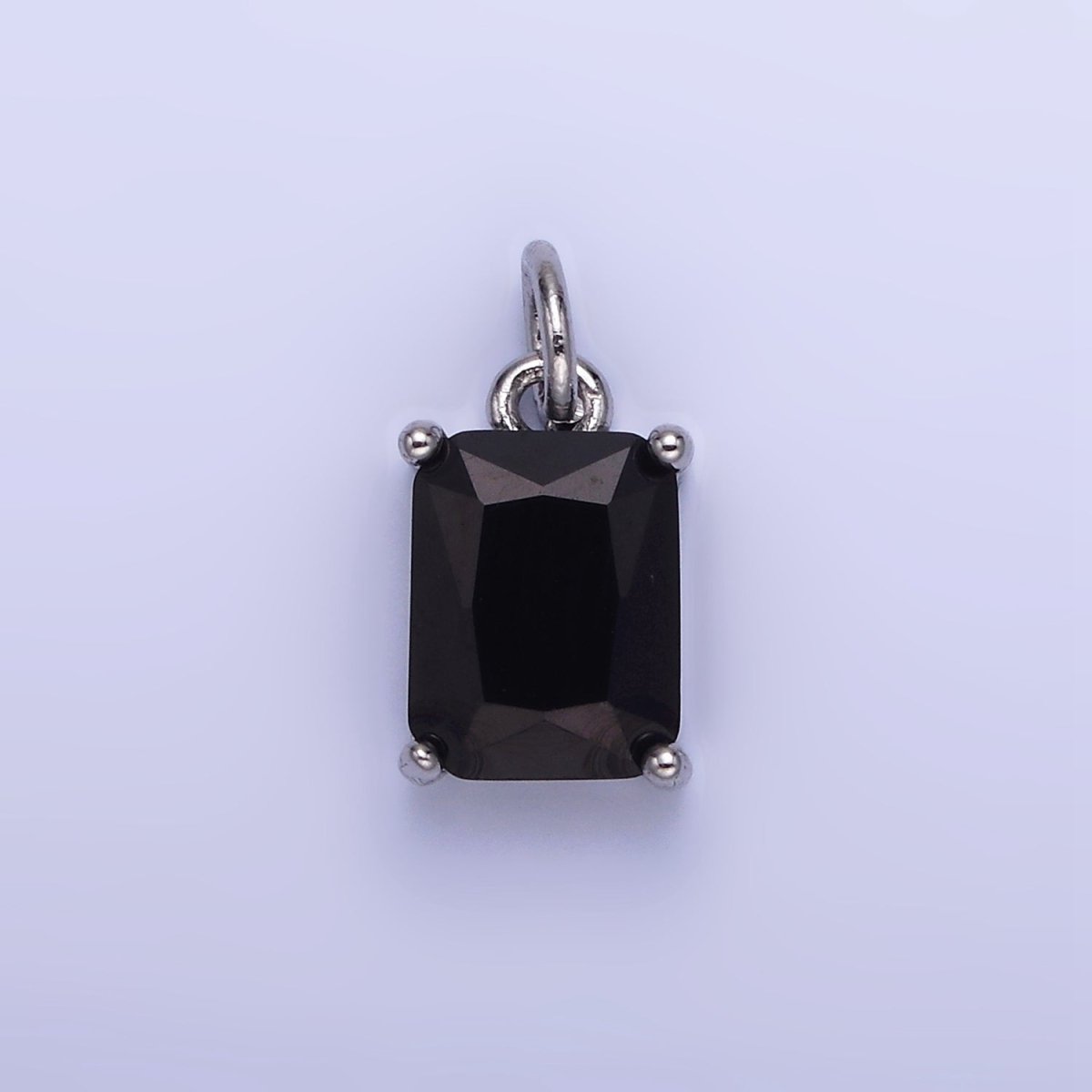 14K Gold Filled 15mm CZ Cubic Zirconia Baguette Charm in Gold & Silver | W607 - W622 - DLUXCA