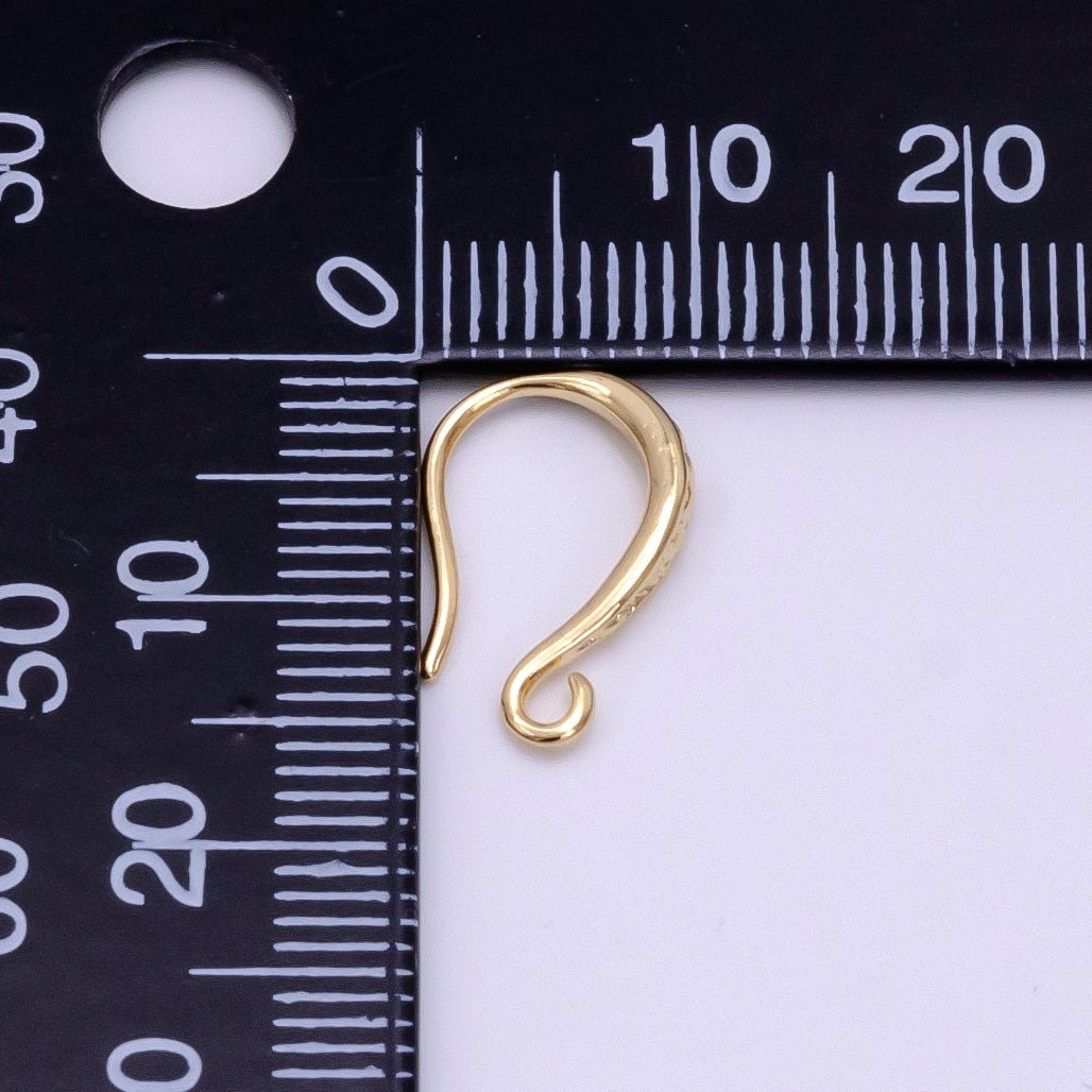 14K Gold Filled 15mm Dented French Hook Earrings Open Loop Findings Supply | Z442 - DLUXCA