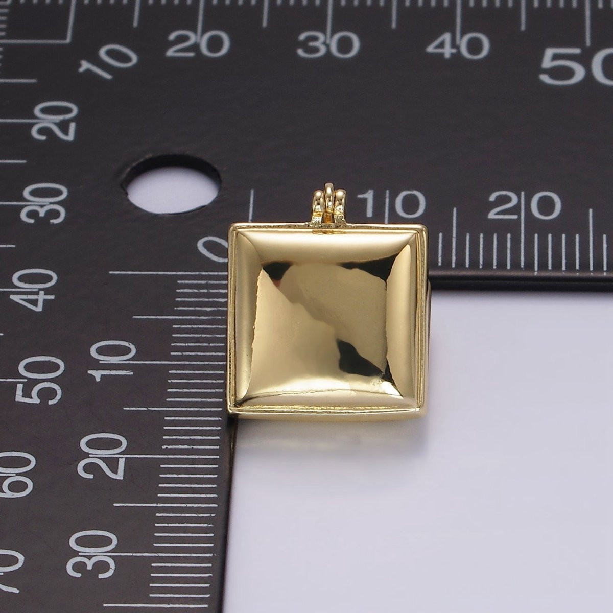 14K Gold Filled 15mm Square Double Sided Modern Statement Latch Hoop Earrings | V063 - DLUXCA