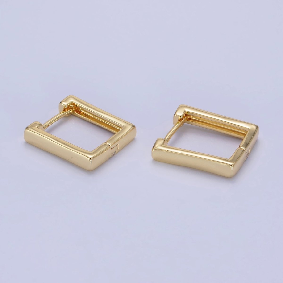 14K Gold Filled 15mm Square Minimalist Huggie Earrings | AB1270 - DLUXCA