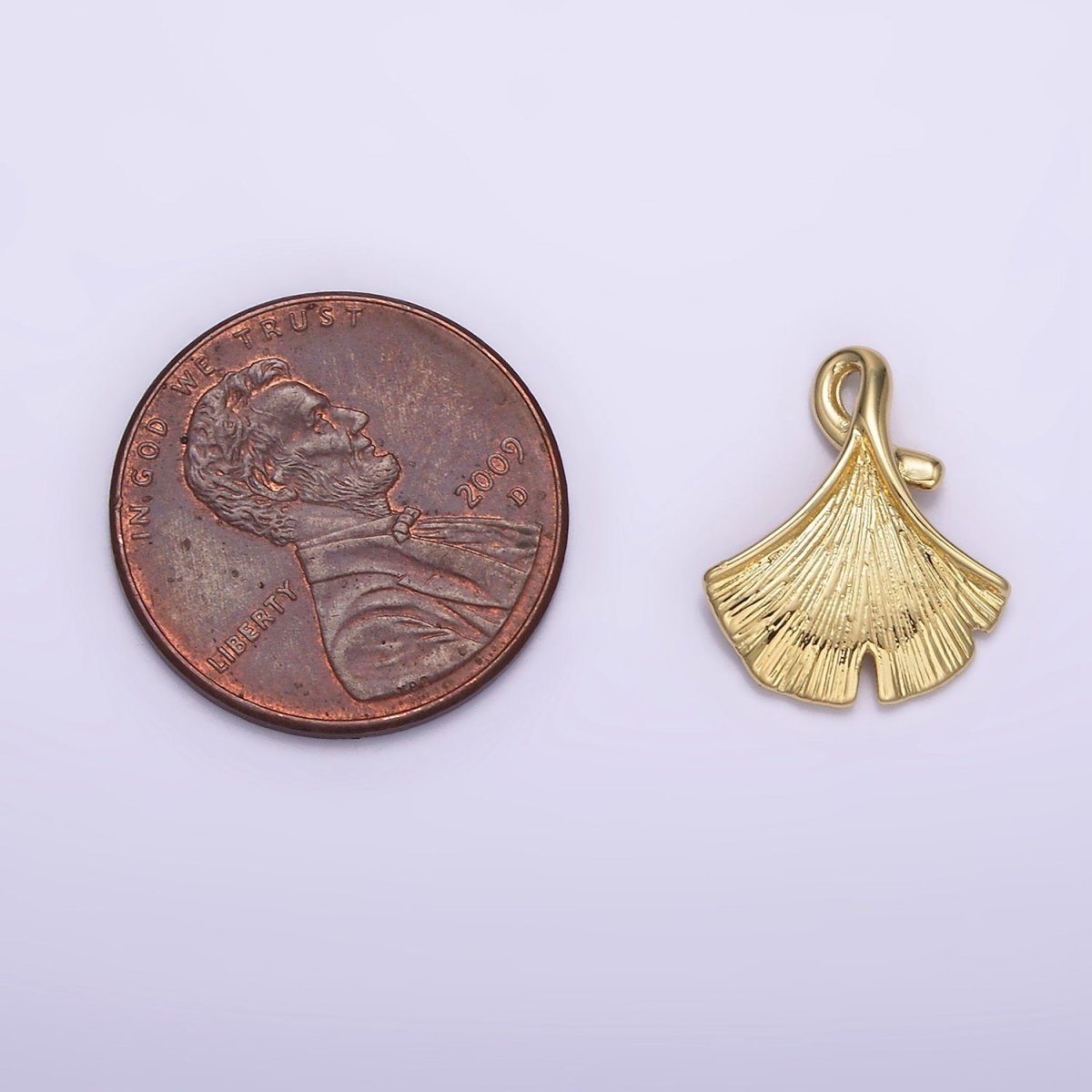 14K Gold Filled 15mm Textured Sea Clam Shell Charm | N-1879 - DLUXCA