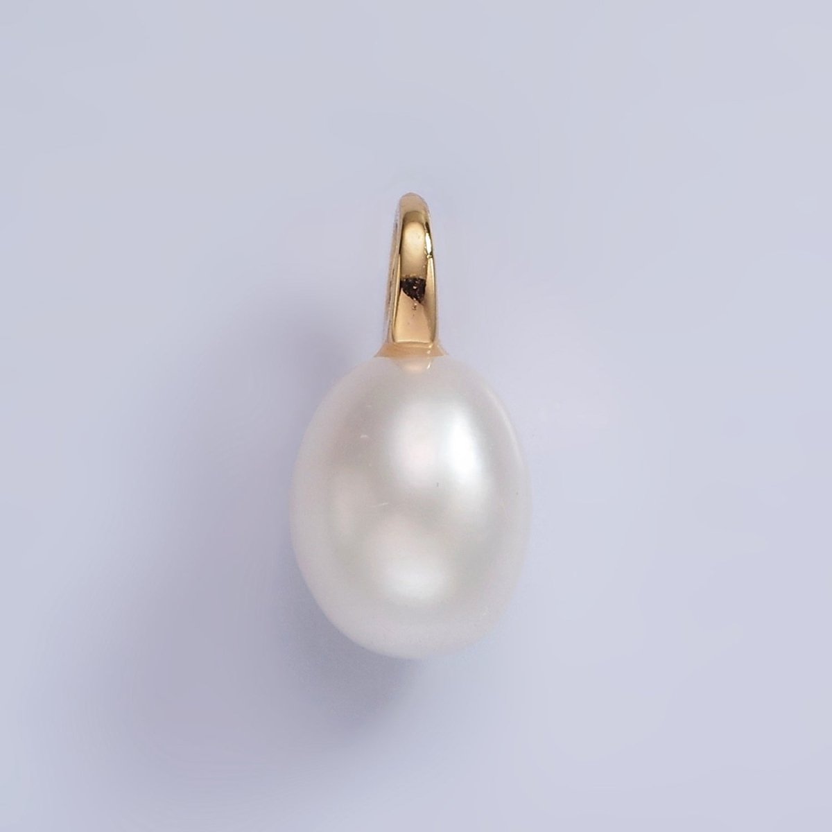 14K Gold Filled 15mm White Freshwater Pearl Drop Pendant | P1656 - DLUXCA