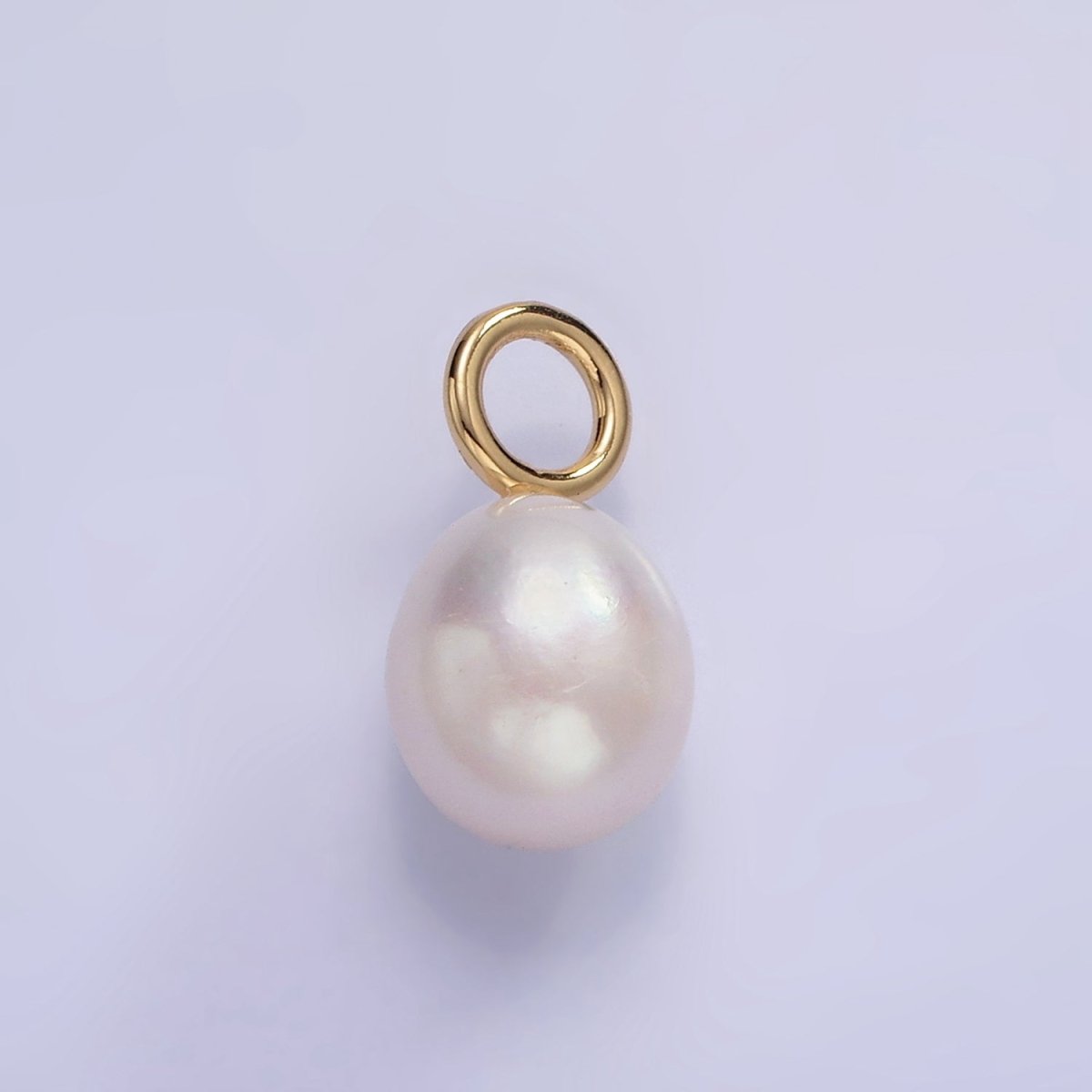 14K Gold Filled 15mm White Freshwater Pearl Teardrop Drop Pendant | P1689 - DLUXCA