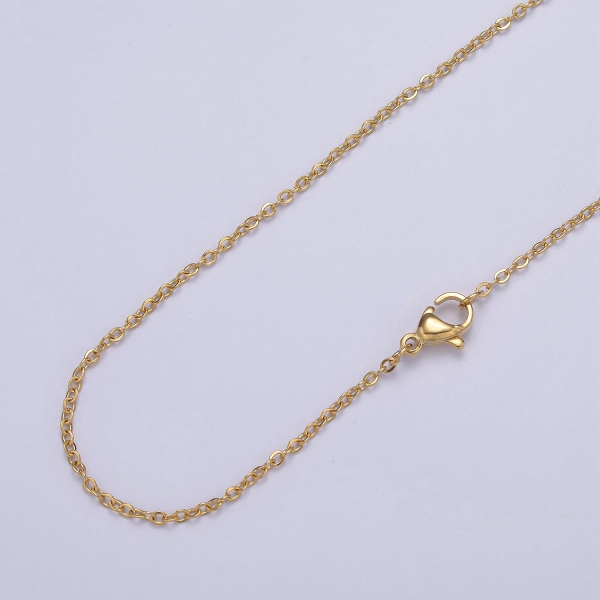 14K Gold Filled 1.6mm Dainty Cable 18.5 Inch Layering Chain Necklace in Gold & Silver | WA-732 WA-733 Clearance Pricing - DLUXCA