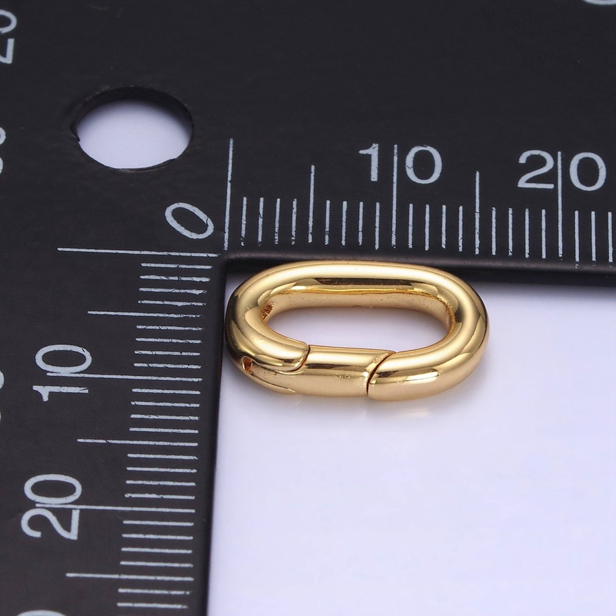 14K Gold Filled 16mm Oblong Push Spring Gate Finding Supply | Z680 - DLUXCA