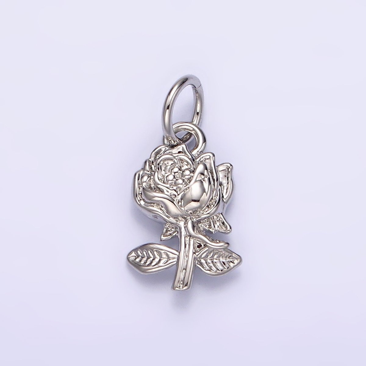 14K Gold Filled 16mm Rose Flower Nature Charm in Gold & Silver | N1112 N1113 - DLUXCA